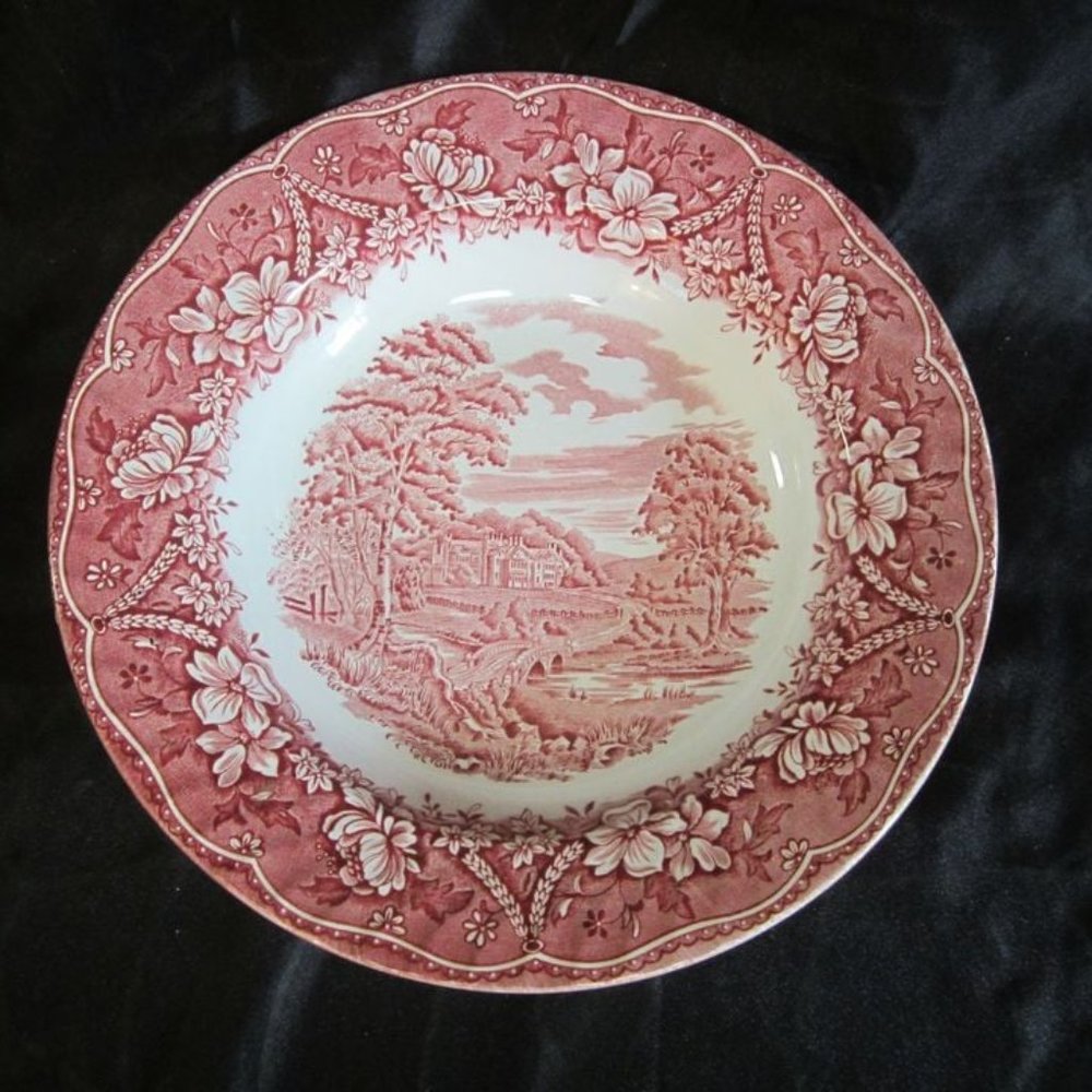 RETRO 70'S BARRATS STAFFORDSHIRE WARE ''ELIZABETHAN'' MADE IN ENGLAND RED BOWL